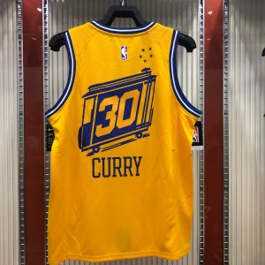 Golden State Warriors Curry No.30 Yellow Classics Finished Swingman Jersey -City Classic Edition - image 4