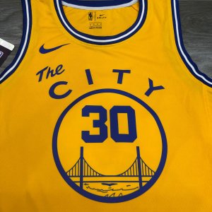 Golden State Warriors Curry No.30 Yellow Classics Finished Swingman Jersey -City Classic Edition - image 3