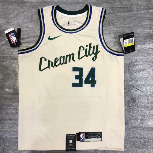 NBA, Other, Giannis Antetokounmpo Cream City Swingman Jersey