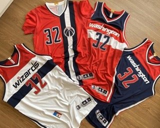 Lot of 4 Daniel Ochefu Washington Wizards Game Issued Worn Used Procut Jerseys
