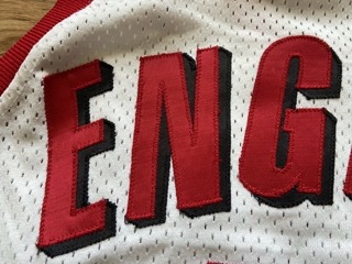 AJ English Trail Blazers Game Issued Procut Jersey Size 42 Champion White NBA - image 8