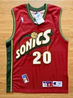 Gary Payton Seattle Supersonics Size 44 Champion Authentic Jersey NWT Deadstock