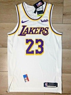 Lebron James Size 44 M Medium Mens LA Lakers White Authentic NBA Jersey NWT Nike