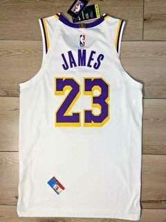 Lebron James Size 44 M Medium Mens LA Lakers White Authentic NBA Jersey NWT Nike