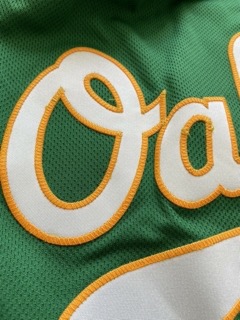 Cory Gearrin Oakland A's 2018 Playoffs Game Issued Worn Used MLB Baseball Jersey - image 4