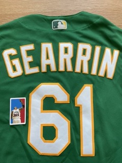 Cory Gearrin Oakland A's 2018 Playoffs Game Issued Worn Used MLB Baseball Jersey