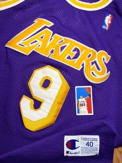 Nick Van Exel Size 40 M Lakers Authentic Champion Jersey Purple Vintage Men Kobe - image 3