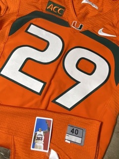 Miami Hurricanes The U Team Game Issued NCAA Football jersey size 40 Nike ACC - image 3