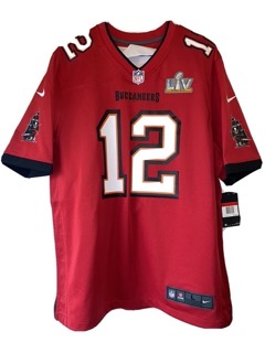 Tom Brady Super Bowl LIV Tampa Bay Bucs Nike NFL Jersey Red Mens Size L NWT - image 8