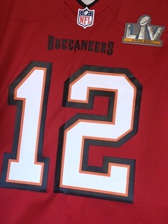 Tom Brady Super Bowl LIV Tampa Bay Bucs Nike NFL Jersey Red Mens Size L NWT - image 3