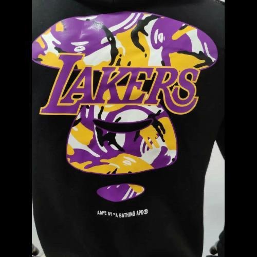 Bape, Sweaters, Bape Lakers Hoodie Men Size L
