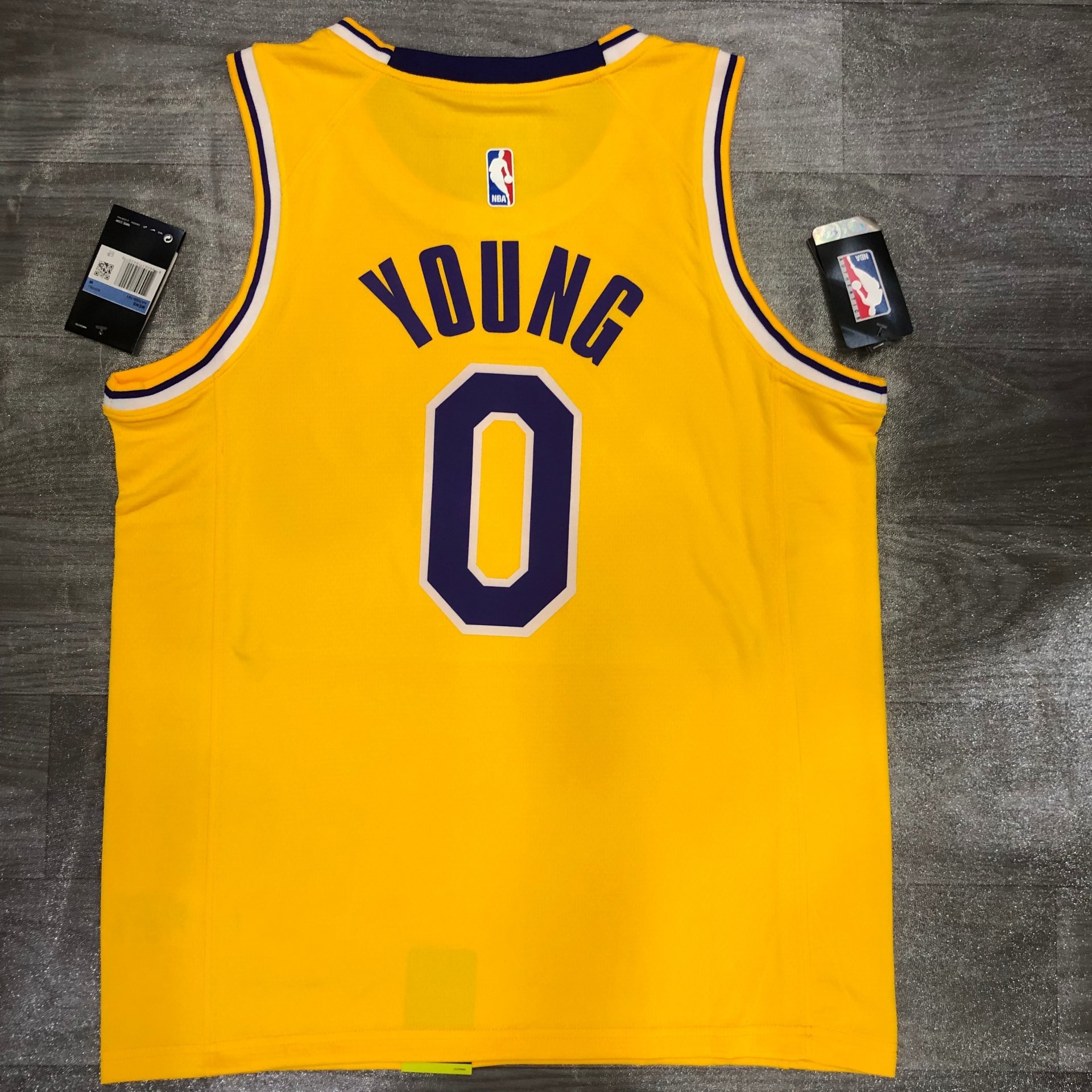 Nick Young Los Angeles Lakers #0 Stitched Black Hollywood Nights Jersey  (Size L)