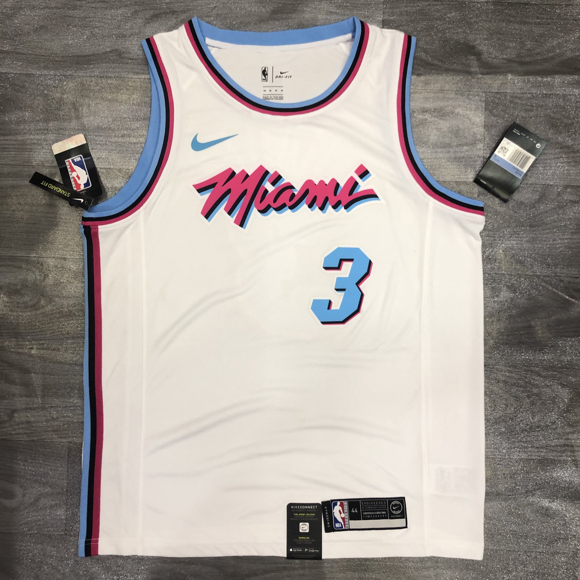 NBA Adidas Miami Heat Dwyane Wade #3 Jersey White Tank Top Basketball  Womens - Cap Store Online.com