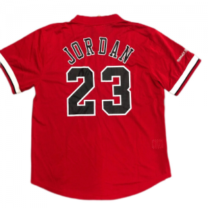 Men's Chicago Bulls Michael Jordan #23 Mitchell&Ness Red Name And Number Mesh Top - image 5