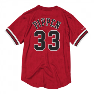 Men's Chicago Bulls Scottie Pippen #33 Mitchell&Ness Red Name And Number Mesh Top - image 5