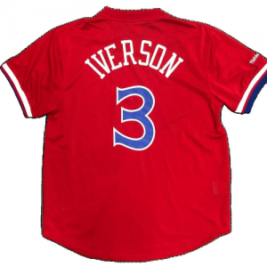 Men's Philadelphia 76ers Allen Iverson #3 Mitchell&Ness Red Name And Number Mesh Top - image 5