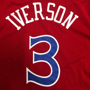 Men's Philadelphia 76ers Allen Iverson #3 Mitchell&Ness Red Name And Number Mesh Top - image 3