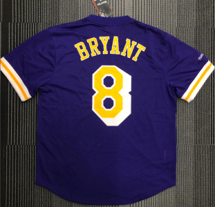 Los Angeles Lakers Kobe Bryant #8 Mitchell&Ness Purple Name And Number Mesh Top - image 6