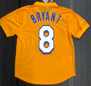 Los Angeles Lakers Kobe Bryant #8 Mitchell&Ness Yellow Name And Number Mesh Top - image 6