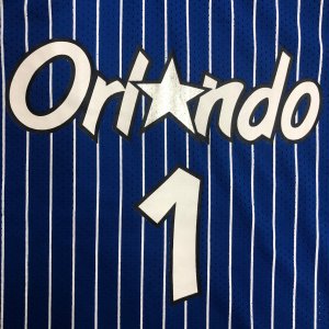 Tim Hardaway - Orlando Magic / Blue stripped Mesh Top - image 4