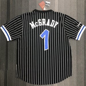 Tracy McGrady - Orlando Magic / Black stripped Mesh top - image 9