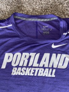 Portland Pilots Basketball Men's Dri-Fit Workout Shirt Size XL Nike Purple NCAA - image 3