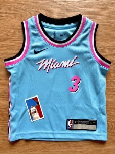 Dwyane Wade Miami Heat Light Blue Vice Toddler Jersey Size 2T Boys Nike NBA #3