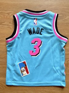 Dwyane Wade Miami Heat Light Blue Vice Toddler Jersey Size 2T Boys Nike NBA #3 - image 4