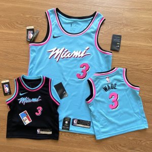 Dwyane Wade Miami Heat Light Blue Vice Toddler Jersey Size 2T Boys Nike NBA #3 - image 3