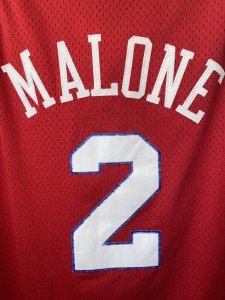 Moses Malone Philadelphia 76ers Reebok HWC Swingman NBA Jersey Red Men Size L - image 4