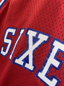 Moses Malone Philadelphia 76ers Reebok HWC Swingman NBA Jersey Red Men Size L - image 3