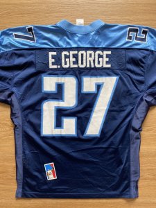 Eddie George Tennessee Titans Procut Authentic Puma NFL Jersey Size 50 L/XL Navy - image 5