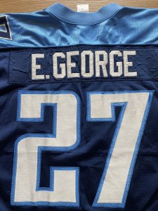 Eddie George Tennessee Titans Procut Authentic Puma NFL Jersey Size 50 L/XL Navy - image 3