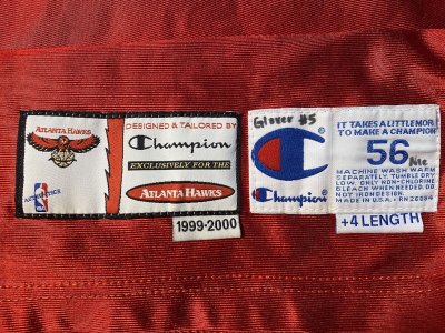 Dion Glover Atlanta Hawks Game Team Issued Champion 1999-2000 NBA Jersey Red #5