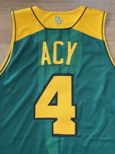 Quincy Acy Baylor Bears Procut Game Jersey Custom Adidas Green Size XL NCAA #4 - image 3
