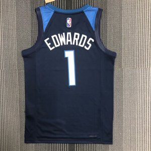 Minnesota Timberwolves White No. 1 Edwards * DARK BLUE* - image 4