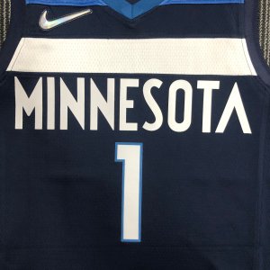 Minnesota Timberwolves White No. 1 Edwards * DARK BLUE* - image 3