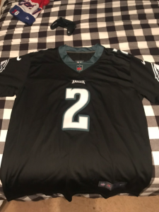 Brand New Jalen Hurts #2 Philadelphia Eagles Size Large Men's Game Jersey Black