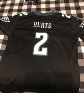 Brand New Jalen Hurts #2 Philadelphia Eagles Size Large Men's Game Jersey Black