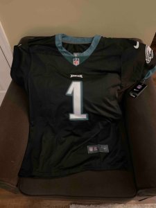 Jalen Hurts #1 Brand New Stitched Alternate Black Game Jersey Free Shipping - image 4