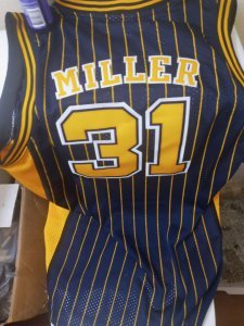 Hardware Classic - Reggie Miller Navy with yellow pinstripes!