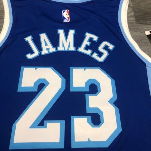 Los Angeles Lakers LeBron James #23 Nike Blue 2020 Swingman Jersey - Classic Edit - image 3