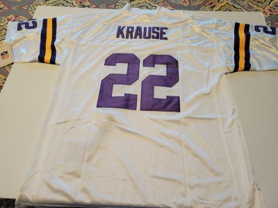 PAUL KRAUSE MINNESOTA VIKINGS WHITE RETRO MEN 2XL JERSEY. NEW. STITCHED