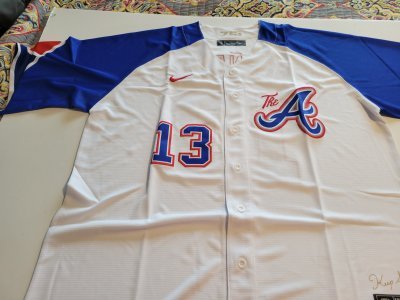 RONALD ACUNA JR. ATLANTA BRAVES WHITE CITY CONNECT MEN XL JERSEY. NEW. STITCHED