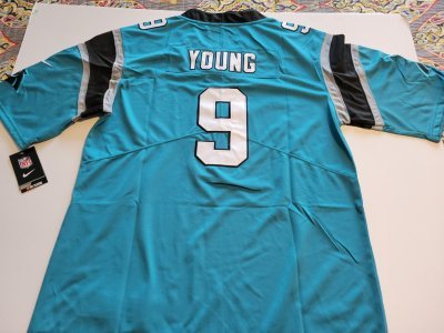 BRYCE YOUNG CAROLINA PANTHERS HOME TURQUOISE MEN XL JERSEY. NEW. STITCHED