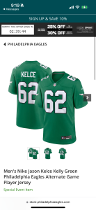 Kelly Green Kelce Philadelphia Eagles - image 3