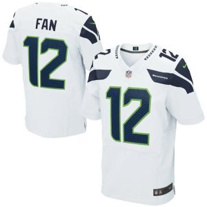 12s Seattle Seahawks Nike Elite Jersey White