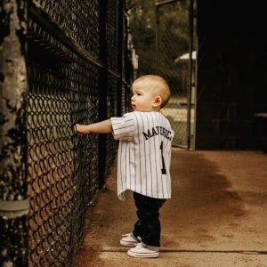 Custom Kids & Youth Pinstripe Baseball Jersey Sports Team Personalized Jersey Size 6 Month to 10 Years
