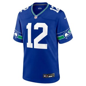 12s Seattle Seahawks Nike Throwback Player Game Jersey Royal - image 3