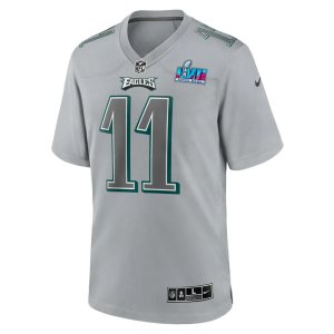 A.J. Brown Philadelphia Eagles Nike Super Bowl LVII Patch Atmosphere Fashion Game Jersey Gray - image 3